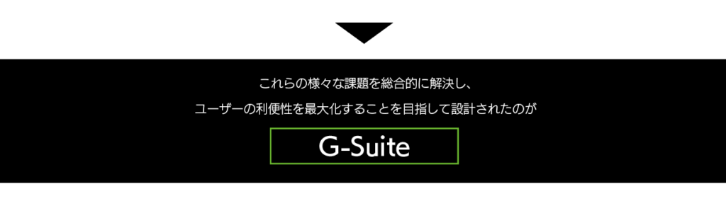 これらの様々な課題を総合的に解決し、ユーザーの利便性を最大化することを目指して設計されたのがG-Suite